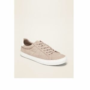 Old Navy Sneakers Faux Suede Lace Up Light Taupe Tan Brown 10